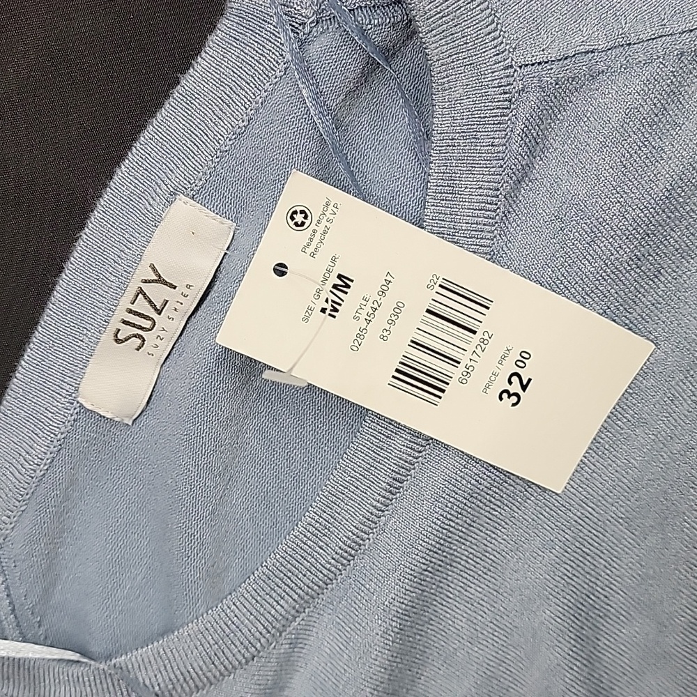 NWT Suzy Shier Comfy Viscose/Rayon/Elastane Long Sleeve Curved Hem Top Size M - Picture 7 of 10